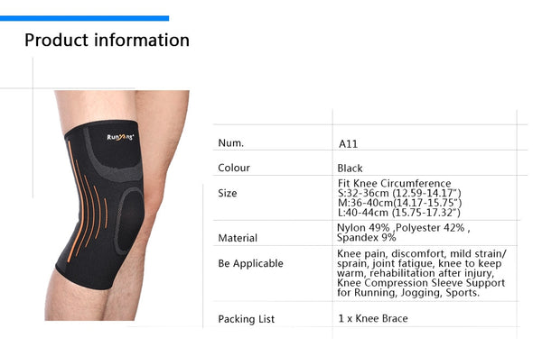 Nylon Elastic Sports Knee Pads - Posturepex