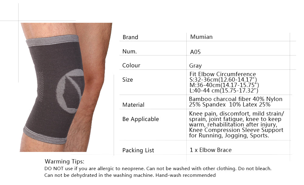 Support Knee Sleeve Sport Safety Gray - Posturepex