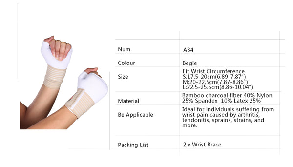 Wristband Wraps Bandage Brace Support - Posturepex