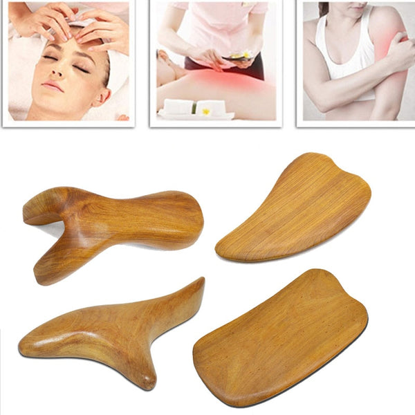 Natural Fragrant Wood Body Foot Reflexology Gua Sha Massager Roller Therapy Meridians Scrap Lymphatic Drainage Scraping Board - Posturepex