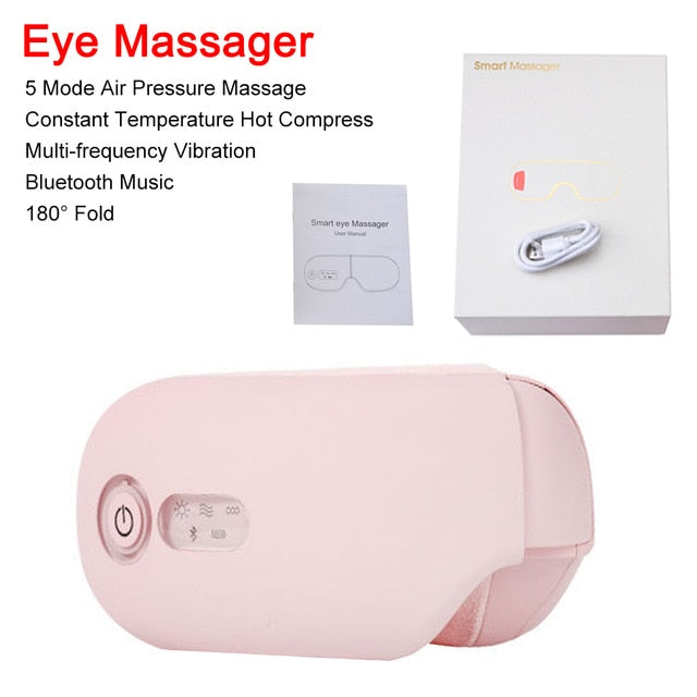 Bluetooth Smart Vibration Eye Massager Eye Care Device Hot Compress Glasses Instrument Music Foldable Eye Protection - Posturepex